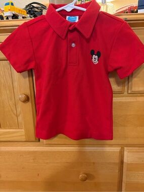 Krewe Boys' Adorable Red Polo Shirt with Disneys Mickey Mouse Embroidery Size 2T